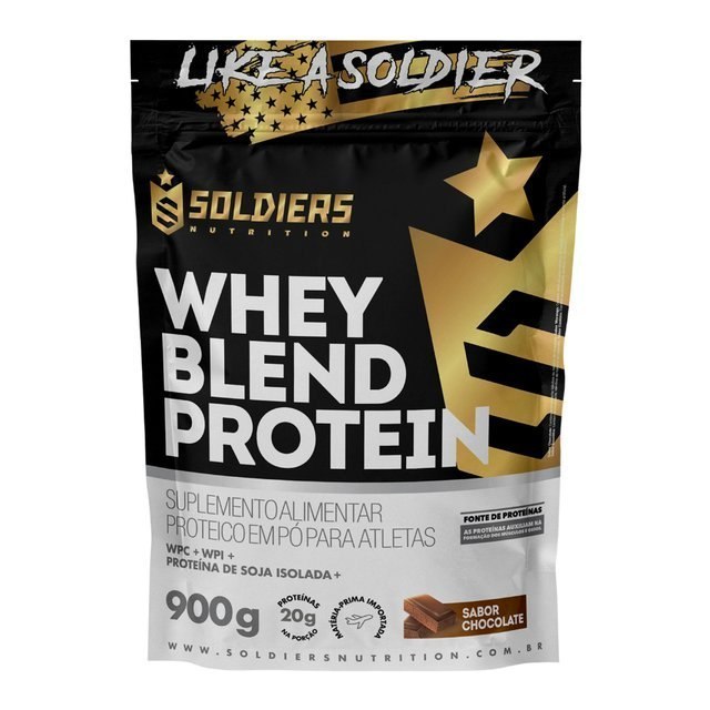 ⚠️ WHEY BLEND PROTEIN CONCENTRADO E ISOLADO 900G SOLDIERS NUTRITION SUPLEMENTO PROTEÍNA MUSC...
